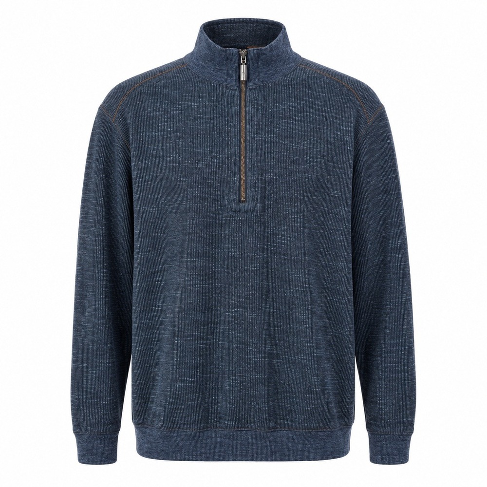 Tommy Bahama Reversible‎ Quarter Zip Pullover Mens XL Navy Blue Cotton Tencel